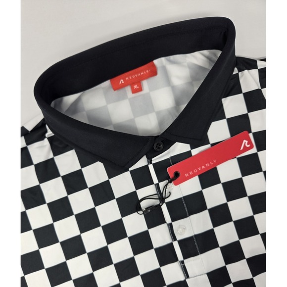 Redvanly Other - Redvanly Shirt Mens XL Cedres Polo Black/White Golf PUREpoly 4 Way Stretch R2522